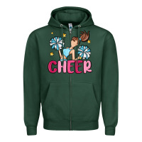 Sports Green cheer Zipper Hoodie - MaliasSmallBusiness