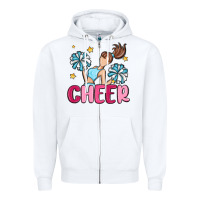 White cheer Zipper Hoodie - MaliasSmallBusiness