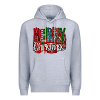 Heather Grey Merry Christmas Buffalo Plaid Leopard Premium Hoodie - Bettercallsaul