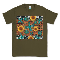 Army Green cross gemstone and sunflower Classic Tee - Artiststas