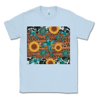 Dusty Blue cross gemstone and sunflower Classic Tee - Artiststas