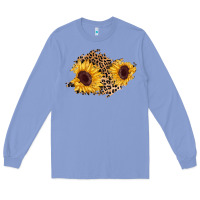 Colony Blue sunflower leopard patch Long Sleeve Tee - AdoDesignShop