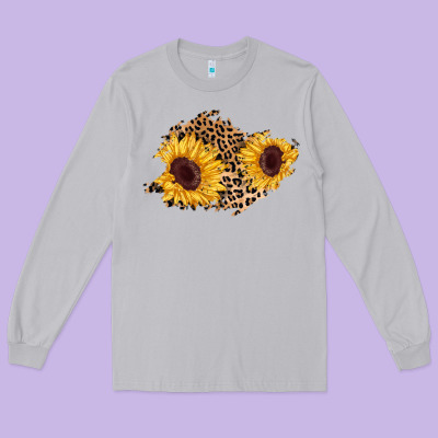 Sunflower Leopard Patch Long Sleeve Tee Designed By Adodesignshop