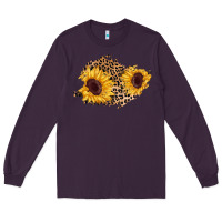 Plum sunflower leopard patch Long Sleeve Tee - AdoDesignShop