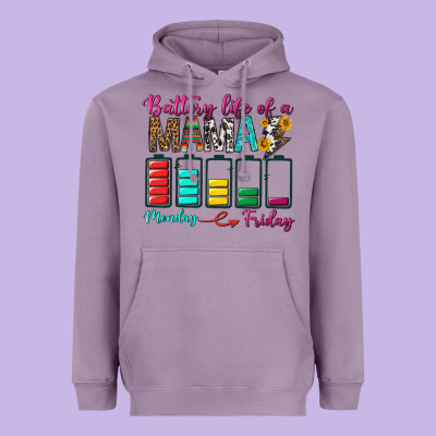 Battery Life Of A Mama Heavyweight Hoodie Designed By Bundleandbundleshop