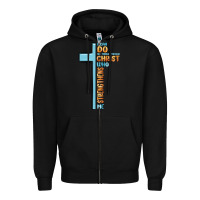 Black i can do all things through christ who strengthens Zipper Hoodie - MaliasSmallBusiness