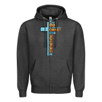 Charcoal Heather i can do all things through christ who strengthens Zipper Hoodie - MaliasSmallBusiness