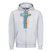 Heather Grey i can do all things through christ who strengthens Zipper Hoodie - MaliasSmallBusiness