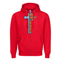 Red i can do all things through christ who strengthens Zipper Hoodie - MaliasSmallBusiness
