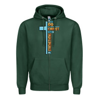 Sports Green i can do all things through christ who strengthens Zipper Hoodie - MaliasSmallBusiness