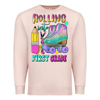 Pale Pink rolling into first grade Premium Sweatshirt - BundleAndBundleShop