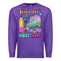 Purple rolling into first grade Premium Sweatshirt - BundleAndBundleShop