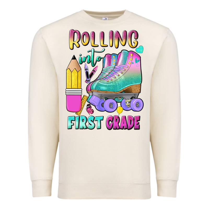 Rolling Into First Grade Premium Sweatshirt by BundleAndBundleShop | Teevron