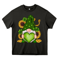 Asphalt st patricks day shamrock sunflowers gnomes Heavy Core Tee - RanaPortraitStore