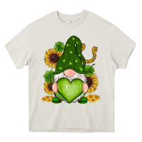 Cream st patricks day shamrock sunflowers gnomes Heavy Core Tee - RanaPortraitStore