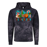 Cloud Black Tis The Season Christmas With Basketball And Candy Cane Vintage Hoodie - FaDigitalArtStudio