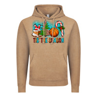 Vintage Coffee Tis The Season Christmas With Basketball And Candy Cane Vintage Hoodie - FaDigitalArtStudio