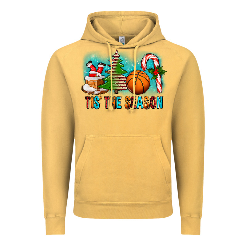 Tis The Season Christmas With Basketball And Candy Cane Vintage Hoodie by FaDigitalArtStudio | Teevron