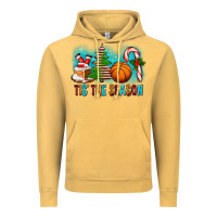 Vintage Mustard Tis The Season Christmas With Basketball And Candy Cane Vintage Hoodie - FaDigitalArtStudio