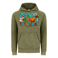 Vintage Olive Tis The Season Christmas With Basketball And Candy Cane Vintage Hoodie - FaDigitalArtStudio
