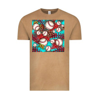 Vintage Camel baseball leopard turquoise sunflower seamless pattern Vintage Tee - JahusDesignShop