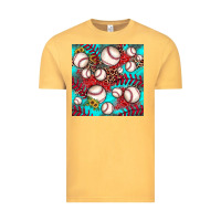 Vintage Mustard baseball leopard turquoise sunflower seamless pattern Vintage Tee - JahusDesignShop