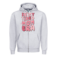 Heather Grey in my tired mom era Zipper Hoodie - MaliasSmallBusiness