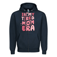 Navy in my tired mom era Zipper Hoodie - MaliasSmallBusiness