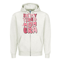 Oatmeal Heather in my tired mom era Zipper Hoodie - MaliasSmallBusiness