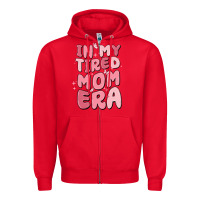 Red in my tired mom era Zipper Hoodie - MaliasSmallBusiness