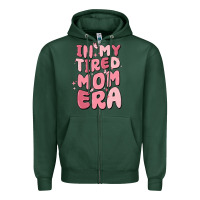 Sports Green in my tired mom era Zipper Hoodie - MaliasSmallBusiness