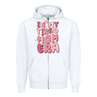 White in my tired mom era Zipper Hoodie - MaliasSmallBusiness