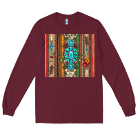Burgundy gemstone flowers arrow with leopards and serape Long Sleeve Tee - Artiststas