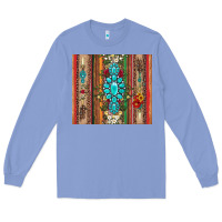 Colony Blue gemstone flowers arrow with leopards and serape Long Sleeve Tee - Artiststas