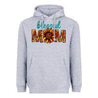 Heather Grey Blessed Mom Heavyweight Hoodie - BundleAndBundleShop