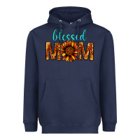 Navy Blessed Mom Heavyweight Hoodie - BundleAndBundleShop