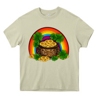 Mossy st patricks shamrock gold leopard rainbow Heavy Core Tee - RanaPortraitStore