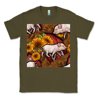 Army Green pig and barn Classic Tee - BundleAndBundleShop