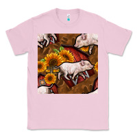 Bubblegum Pink pig and barn Classic Tee - BundleAndBundleShop