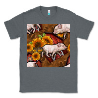 Charcoal Heather pig and barn Classic Tee - BundleAndBundleShop