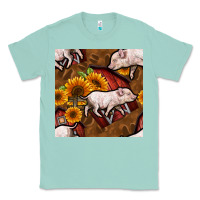 Seafoam pig and barn Classic Tee - BundleAndBundleShop