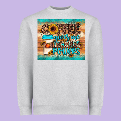 Coffee Gives Me Teacher Powers Heavyweight Sweatshirt Designed By Jahusdesignshop