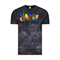 Cloud Black peace love  cure Vintage Tee - AdoDesignShop