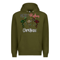 Army Green Merry Flocking Christmas Premium Hoodie - Bettercallsaul