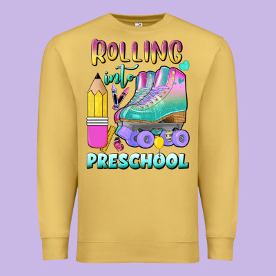 Rolling Into Preschool Premium Sweatshirt Designed By Bundleandbundleshop