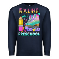 Navy rolling into preschool Premium Sweatshirt - BundleAndBundleShop