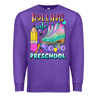 Purple rolling into preschool Premium Sweatshirt - BundleAndBundleShop