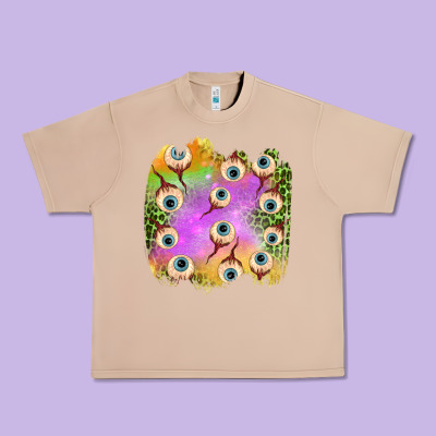 Eyes Leopard Halloween Patch Urban Heavy Tee Designed By Bundleandbundleshop