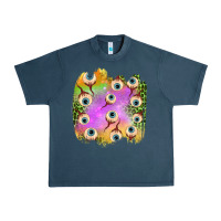 Midnight Navy eyes leopard halloween patch Urban Heavy Tee - BundleAndBundleShop