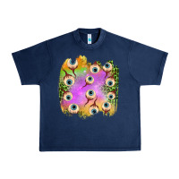 Navy eyes leopard halloween patch Urban Heavy Tee - BundleAndBundleShop